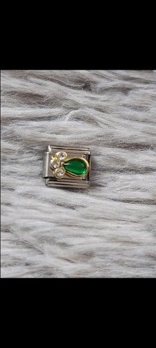 Green stone drop silver - stone,