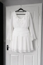 Boohoo Plus White Chiffon