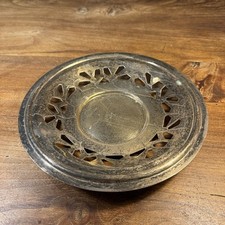 Vintage Pierced Brass Dish /