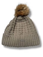 Barts Taupe Knit Beanie Hat