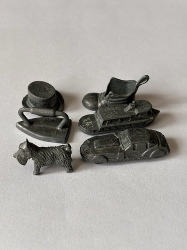Vintage metal monopoly pieces - monopoly,
