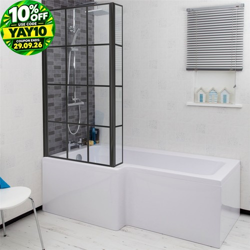 Bathroom shaped bath black - l,