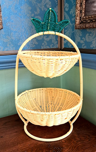 Pineapple yellow tier basket - pineapple,