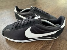 NIKE Cortez Nylon Mens Running Gym Trainers, Black/White - Size 11.5
