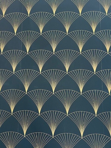 Art deco wallpaper dark blue - art,