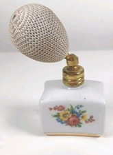 VINTAGE Austrian Miniature Porcelain SCENT or PERFUME BOTTLE with ATOMISER SPRAY