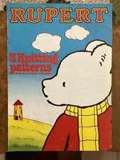 Boys 4 ply Jumpers With Rupert Bear  Motifs Knitting Pattern 24-44”