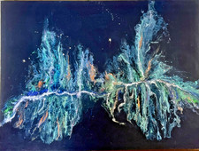 Large Metallic Abstract Canvas
