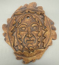 Gothic Medieval Pagan Green Man Oak Tree Spirit Handmade 13cm Ceramic Plaque