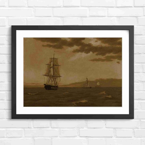 Vintage sailing ship sunset - vintage,