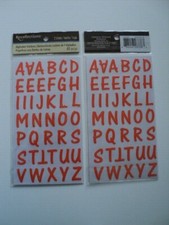 RECOLLECTIONS EPOXY ALPHABET STICKERS "ORANGE" BNIP *NEW*