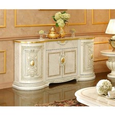 Beautiful Leonardo Cream & Gold High Gloss Finish Italian 4 Door Buffet