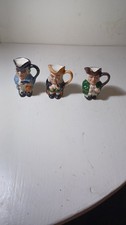 3 Vintage Artone 3" Toby Jugs Vgc See Photos 
