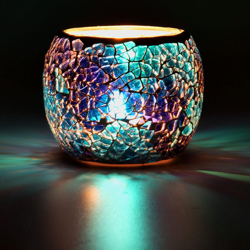 Mosaic glass candle holder - holder, |