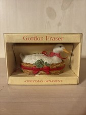 Gordon Fraser White Goose Duck Schmid 1985 Christmas Ornament In Box