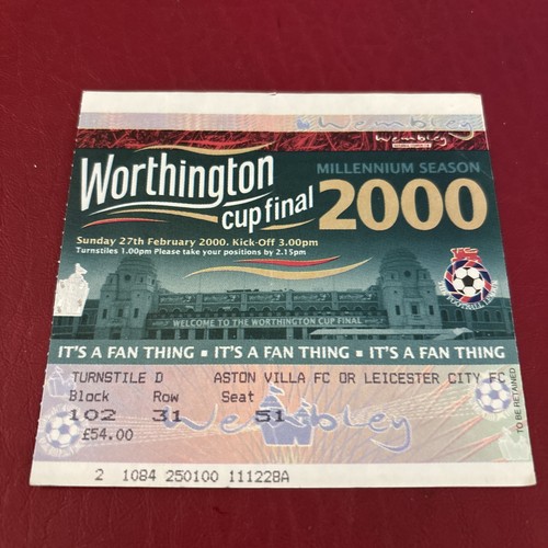 Ticket 2000 league cup final - ticket,