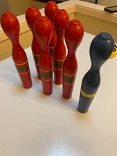 vintage wooden skittles