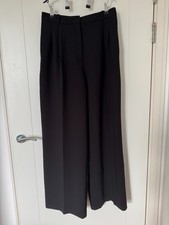 Wide Leg High Waist Black Trousers Size L - ZARA
