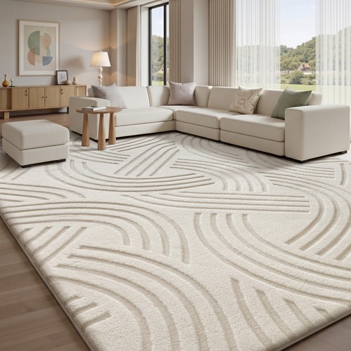 Large area rugs living room - 3d,