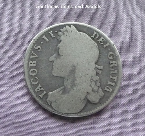 1687 king james silver half - king, ii