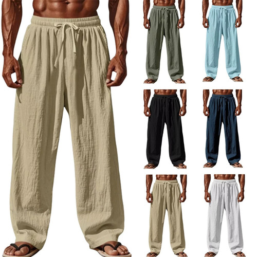 Summer mens casual linen baggy - summer,
