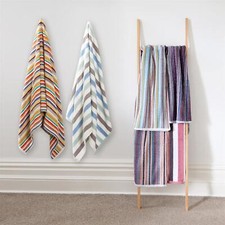 Pack Of 6 Stripe Towels 100% Cotton Towel Colourful Quick Dry Holiday Gym Beach