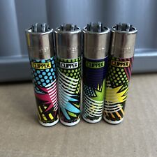 Refillable Rare Clipper Lighters Set Of 4 Pop Art Style