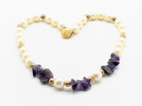 Gold tone faux pearl and - tone,