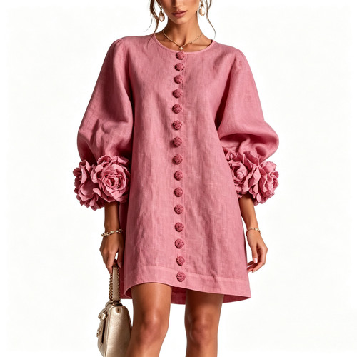 Womens floral puff sleeve mini - floral,
