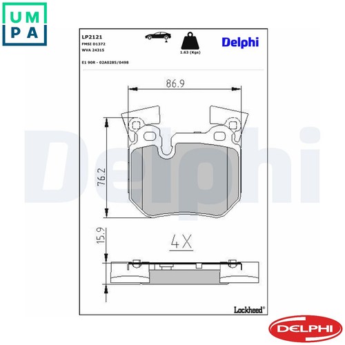 Brake pad set - pad,