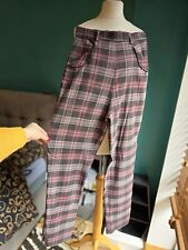 Freddies of Pinewood plaid wing pants cigarette trousers size 26" UK 8 pinup 50s