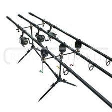 CARP FISHING SET UP 3 X 12FT CARP RODS + 3 X CARP REELS + 3 X BITE ALARMS + POD