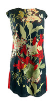 Ted Baker tunic dress green red floral Size 3 UK 12 medium party with tags K4