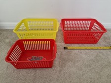 3 Plastic Storage Baskets - Good Used Condition