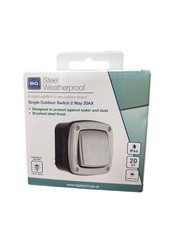 BG Electrical Steel Weatherproof Outdoor Light Switch 2 Way 20AX IP66 DS1323A