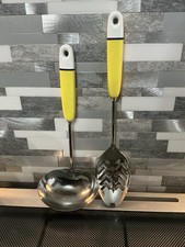 Vintage Set 2 1970's Kitchen Utensils  Plastic Handles Shabby Prop