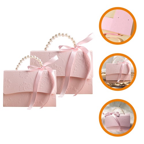 2pcs pink gift storage boxes - 2pcs,