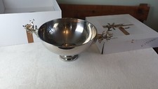 Kenneth Turner stags head large punch, bon bon dish silver plated London modern
