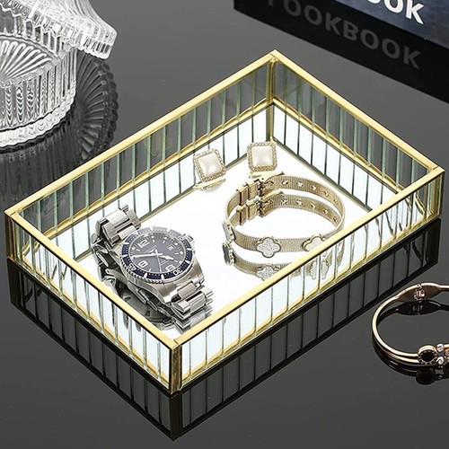 Mirror makeup tray metal - tray,
