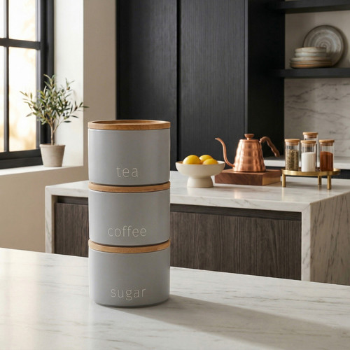Stackable tea coffee sugar - tea,