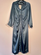 ZARA Satin Shirt Dress – M
