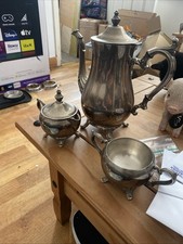Silver Set Teapot Sugar Bowl Cream Jug