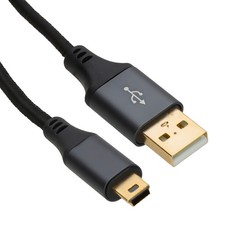 Pro Metal USB 2.0 24AWG Hi-Speed A to Mini-B 5 pin Cable Power/Data Lead Braided