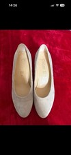 Gabor Court Nude Suede Shoe