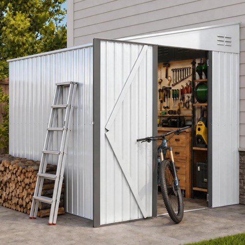 Outdoor lean storage shed - outdoor,