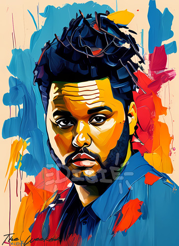 The weeknd oil painting heavy - oil,