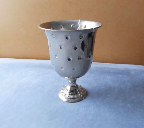 Silver metal urn - silver,