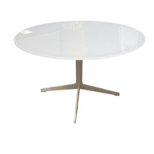 Fritz-Hansen Round Glass Coffee Table in White
