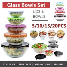 Glass Food Bowl Containers Set