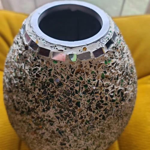 Vntg vase mcm mirrored mosaic - vntg,